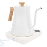 Electric Gooseneck Kettle 1200W 304 Stainless Steel Precise Temperature Control Teapot Pour Over Coffee Kettle with LCD Screen Timer for Home White US Plug 110V