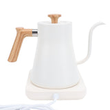 Electric Gooseneck Kettle 1200W 304 Stainless Steel Precise Temperature Control Teapot Pour Over Coffee Kettle with LCD Screen Timer for Home White US Plug 110V