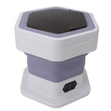 Portable Washing Machine 8L Capacity Multifunctional Foldable Mini Laundry Washer for Clothes Socks Underwear Purple