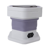 Portable Washing Machine 8L Capacity Multifunctional Foldable Mini Laundry Washer for Clothes Socks Underwear Purple