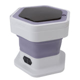 Portable Washing Machine 8L Capacity Multifunctional Foldable Mini Laundry Washer for Clothes Socks Underwear Purple