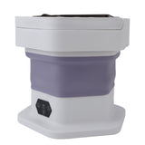 Portable Washing Machine 8L Capacity Multifunctional Foldable Mini Laundry Washer for Clothes Socks Underwear Purple