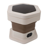 Portable Washing Machine 8L Capacity Multifunctional Foldable Mini Laundry Washer for Clothes Socks Underwear Khaki