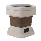 Portable Washing Machine 8L Capacity Multifunctional Foldable Mini Laundry Washer for Clothes Socks Underwear Khaki