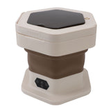 Portable Washing Machine 8L Capacity Multifunctional Foldable Mini Laundry Washer for Clothes Socks Underwear Khaki