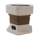 Portable Washing Machine 8L Capacity Multifunctional Foldable Mini Laundry Washer for Clothes Socks Underwear Khaki
