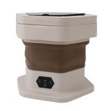 Portable Washing Machine 8L Capacity Multifunctional Foldable Mini Laundry Washer for Clothes Socks Underwear Khaki
