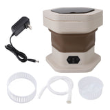 Portable Washing Machine 8L Foldable Miniature Washer Spin Dryer Laundry Washer for Underwear Baby Clothes and Small Clothes Khaki In Australia - Darrahopens