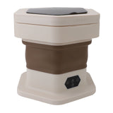 Portable Washing Machine 8L Foldable Miniature Washer Spin Dryer Laundry Washer for Underwear Baby Clothes and Small Clothes Khaki