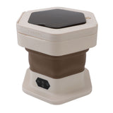 Portable Washing Machine 8L Foldable Miniature Washer Spin Dryer Laundry Washer for Underwear Baby Clothes and Small Clothes Khaki