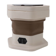 Portable Washing Machine 8L Foldable Miniature Washer Spin Dryer Laundry Washer for Underwear Baby Clothes and Small Clothes Khaki