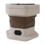 Portable Washing Machine 8L Foldable Miniature Washer Spin Dryer Laundry Washer for Underwear Baby Clothes and Small Clothes Khaki