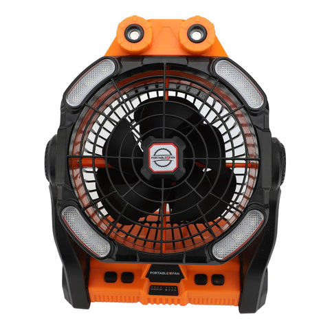 Camping Fan Rechargeable 10400mAh Timing 7 Light Modes Dual Blades Dual Motor 270° Adjustable Portable Misting Fan for Outdoor In Australia - Darrahopens