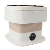 Foldable Washing Machine with Dryer Portable Folding Mini Washer for Underwear Socks Apartment Dorm RV Traveler Khaki