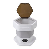 Mini Foldable Washer Wash and Spin Combo Ultra Cleaning Portable Travel Washer for Baby Clothes Underwear Pants Gray