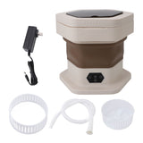 Mini Foldable Washer Wash and Spin Combo Ultra Cleaning Portable Travel Washer for Baby Clothes Underwear Pants Khaki
