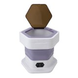 Mini Foldable Washer Wash and Spin Combo Ultra Cleaning Portable Travel Washer for Baby Clothes Underwear Pants Purple