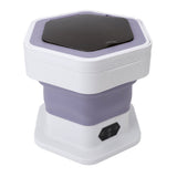 Mini Foldable Washer Wash and Spin Combo Ultra Cleaning Portable Travel Washer for Baby Clothes Underwear Pants Purple