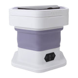 Mini Foldable Washer Wash and Spin Combo Ultra Cleaning Portable Travel Washer for Baby Clothes Underwear Pants Purple