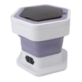 Mini Foldable Washer Wash and Spin Combo Ultra Cleaning Portable Travel Washer for Baby Clothes Underwear Pants Purple