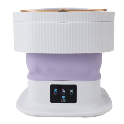 Portable Washing Machine 11.5L Large Capacity 3 Modes LCD Touch Screen Folding Mini Clothes Washer for Underwear Baby Clothes Socks Purple US Plug 100‑240V In Australia - Darrahopens