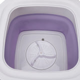 Portable Washing Machine 11.5L Large Capacity 3 Modes LCD Touch Screen Folding Mini Clothes Washer for Underwear Baby Clothes Socks Purple US Plug 100‑240V