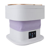 Portable Washing Machine 11.5L Large Capacity 3 Modes LCD Touch Screen Folding Mini Clothes Washer for Underwear Baby Clothes Socks Purple US Plug 100‑240V