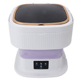 Portable Washing Machine 11.5L Large Capacity 3 Modes LCD Touch Screen Folding Mini Clothes Washer for Underwear Baby Clothes Socks Purple US Plug 100‑240V