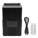 Smart Thermostatic Humidifier with Remote Control UV Light 8H Timer Water Shortage Prevention 3.5L Quiet Top Fill Flame Essential Oil Humidifier EU Plug Black
