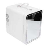 Mini Skincare Fridge with LED Mirror 3 Levels Dimmable 6L Cooler Warmer Portable Handle Makeup Small Refrigerator for Bedroom Car Office Dorm US Plug