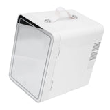 Mini Skincare Fridge with LED Mirror 3 Levels Dimmable 6L Cooler Warmer Portable Handle Makeup Small Refrigerator for Bedroom Car Office Dorm US Plug