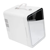 Mini Skincare Fridge with LED Mirror 3 Levels Dimmable 6L Cooler Warmer Portable Handle Makeup Small Refrigerator for Bedroom Car Office Dorm US Plug