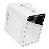 Mini Skincare Fridge with LED Mirror 3 Levels Dimmable 6L Cooler Warmer Portable Handle Makeup Small Refrigerator for Bedroom Car Office Dorm US Plug