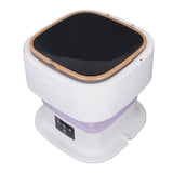 Portable Washing Machine 11.5L Large Capacity 3 Timer Modes Mini Foldable Washer with Drain Hose for Underwear Baby Clothes US Plug 100-240V Purple