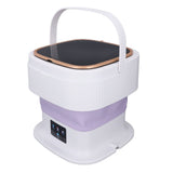 Portable Washing Machine 11.5L Large Capacity 3 Timer Modes Mini Foldable Washer with Drain Hose for Underwear Baby Clothes US Plug 100-240V Purple