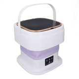 Portable Washing Machine 11.5L Large Capacity 3 Timer Modes Mini Foldable Washer with Drain Hose for Underwear Baby Clothes US Plug 100-240V Purple