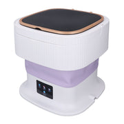 Portable Washing Machine 11.5L Large Capacity 3 Timer Modes Mini Foldable Washer with Drain Hose for Underwear Baby Clothes US Plug 100-240V Purple