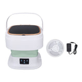 Portable Washing Machine 11.5L Large Capacity 3 Timer Modes Mini Foldable Washer with Drain Hose for Underwear Baby Clothes US Plug 100-240V Green