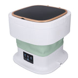 Portable Washing Machine 11.5L Large Capacity 3 Timer Modes Mini Foldable Washer with Drain Hose for Underwear Baby Clothes US Plug 100-240V Green