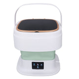 Portable Washing Machine 11.5L Large Capacity 3 Timer Modes Mini Foldable Washer with Drain Hose for Underwear Baby Clothes US Plug 100-240V Green