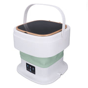 Portable Washing Machine 11.5L Large Capacity 3 Timer Modes Mini Foldable Washer with Drain Hose for Underwear Baby Clothes US Plug 100-240V Green