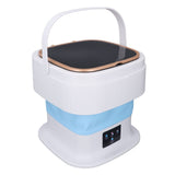 Portable Washing Machine 11.5L Large Capacity 3 Timer Modes Mini Foldable Washer with Drain Hose for Underwear Baby Clothes US Plug 100-240V Blue