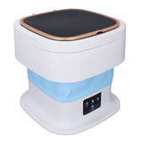 Portable Washing Machine 11.5L Large Capacity 3 Timer Modes Mini Foldable Washer with Drain Hose for Underwear Baby Clothes US Plug 100-240V Blue