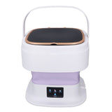 Portable Washing Machine 11.5L Large Capacity 3 Timer Modes Mini Foldable Washer with Drain Hose for Underwear Baby Clothes EU Plug 100-240V Purple