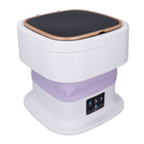 Portable Washing Machine 11.5L Large Capacity 3 Timer Modes Mini Foldable Washer with Drain Hose for Underwear Baby Clothes EU Plug 100-240V Purple