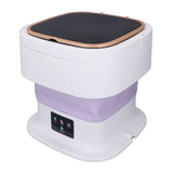 Portable Washing Machine 11.5L Large Capacity 3 Timer Modes Mini Foldable Washer with Drain Hose for Underwear Baby Clothes EU Plug 100-240V Purple