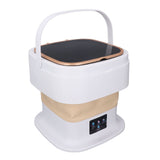 Portable Washing Machine 11.5L Large Capacity 3 Timer Modes Mini Foldable Washer with Drain Hose for Underwear Baby Clothes EU Plug 100-240V Beige