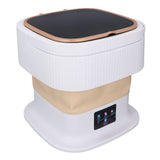 Portable Washing Machine 11.5L Large Capacity 3 Timer Modes Mini Foldable Washer with Drain Hose for Underwear Baby Clothes EU Plug 100-240V Beige