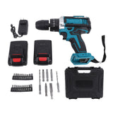 Power Drill Set with LED Light Bits 21V 25 Plus 3 Plus 2 Gear Setting Brushless Motor Professional Cordless Electric Power Drill US Plug 100-240V