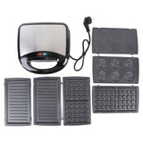 Breakfast Maker Press Nonstick Fast Heating 4 in 1 Waffle Maker with Removable Plates EU Plug 220V